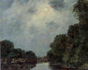 尤金 布丹 : The Somme near D'Abbeville, Moonlight